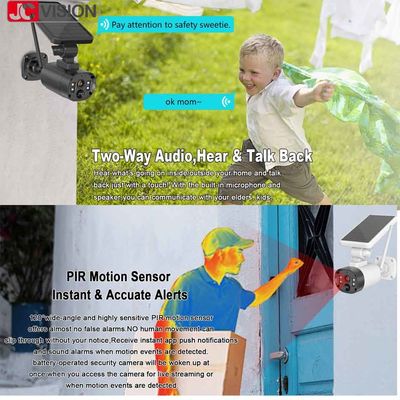 JCVISION Humanoid Wykrywanie Kamery Solarnej Bezpieczeństwa Akumulator Zdalny Widok