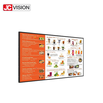 43 / 55 cali Wąska ramka bezelowa LCD Reklamowy wyświetlacz cyfrowy tabliczki menu dla restauracji