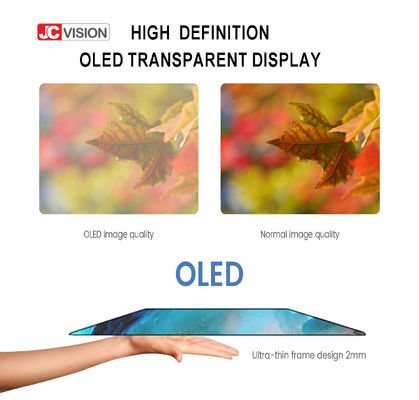 Jcvision 55-calowy dotykowy cyfrowy wyświetlacz przezroczysty OLED system Windows Android