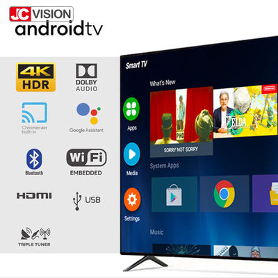 JCVISION 65-calowy telewizor inteligentny z wyświetlaczami sygnalizacji cyfrowej w pomieszczeniach z wielomiankowym OSD
