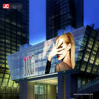 JCVISION Wysokiej jasności Przejrzysty ekran LED Ekran szkłowy Okno Video Wall