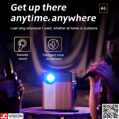 Projektor Jcvision Smart DLP do użytku na zewnątrz, do domu, na imprezy, do karaoke, LED, 1080P