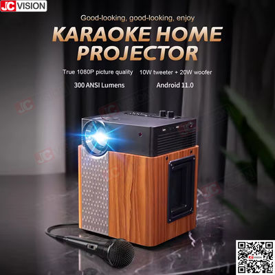 Projektor Jcvision Smart DLP do użytku na zewnątrz, do domu, na imprezy, do karaoke, LED, 1080P