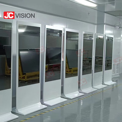 Android/Windows OS 65 cala Biały podłogowy stand Digital Signage do wyświetlania 4k- 7/24 D/H