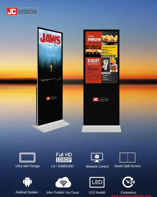 JCVISION 49-calowy biały, niestandardowy stojak podłogowy Digital Signage z opcjonalną kamerą