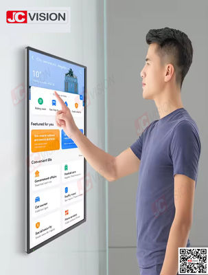 JCVISION 1080P 4K panel ekranu dotykowego 32 42 50 55 65 cali ekran dotykowy wyświetlacz interaktywny kiosk