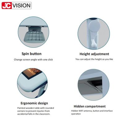 JCVISION Android 32" LCD Wyświetlacz 20-punktowy Ekran Dotykowy Edukacyjny Stół Dotykowy z Regulacją Wysokości
