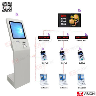 System kolejkowy do banku JCVISION, szpitala, lobby - automat do biletów z ekranem dotykowym - system kolejkowy