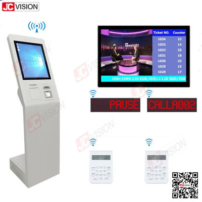 System kolejkowy do banku JCVISION, szpitala, lobby - automat do biletów z ekranem dotykowym - system kolejkowy