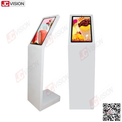 Jcvision 21,5 Inch Self Service Cyfrowy Interaktywny Kiosk Informacyjny L Typ Pionowy Ekran dotykowy Kiosk Biały