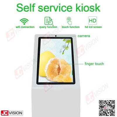 Jcvision 21,5 Inch Self Service Cyfrowy Interaktywny Kiosk Informacyjny L Typ Pionowy Ekran dotykowy Kiosk Biały