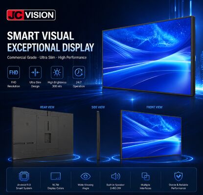 JCVision 32-calowy wyświetlacz sygnalizacji cyfrowej w pomieszczeniach wnętrznych    E-LED podświetlony, szeroki kąt widzenia, światło na ścianie dla handlu detalicznego i hotelarstwa (HD-352C)