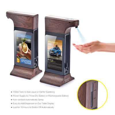 7-calowy dwustronny dozownik do dezynfekcji rąk z ekranem, cyfrowy kiosk reklamowy