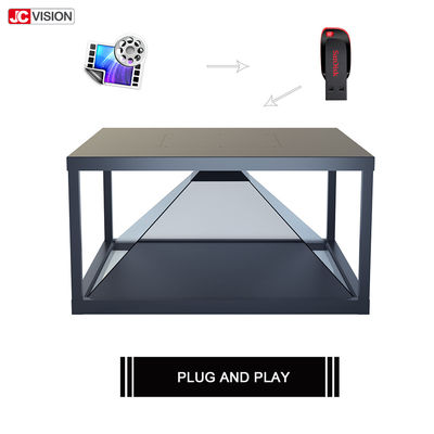 100x100cm Przejrzysty ekran LCD 360 3D Piramida Hologram z cyfrowym LED