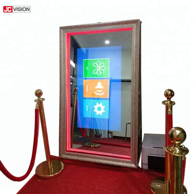 Lustro fotograficzne do fotobudki 55 cali 65 cali, przenośne lustro magiczne na wesele, kiosk do fotobudki