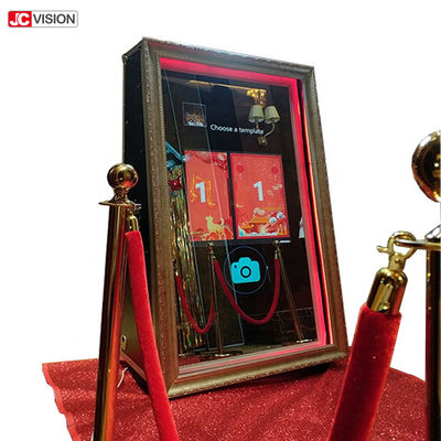 Lustro fotograficzne do fotobudki 55 cali 65 cali, przenośne lustro magiczne na wesele, kiosk do fotobudki