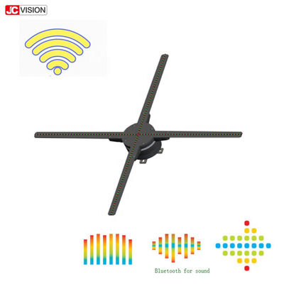 Obrotowy wentylator LED z mikro-hologramem 3D, WIFI, projekcja hologramu 3D 65cm