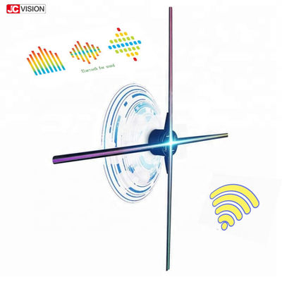 Obrotowy wentylator LED z mikro-hologramem 3D, WIFI, projekcja hologramu 3D 65cm
