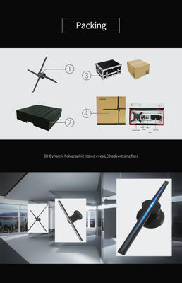 Obrotowy wentylator LED z mikro-hologramem 3D, WIFI, projekcja hologramu 3D 65cm