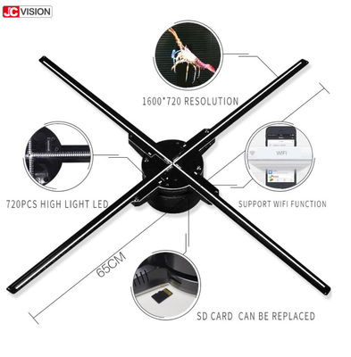 Wyświetlacz holograficzny 3D JCVISION 65cm Wifi Wentylator 3D Hologram AD LED
