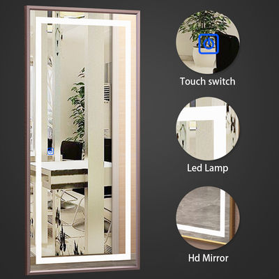 Aluminiowy ramy DIY Smart lustro ściany ekran dotykowy makijaż lustro salon fryzjer