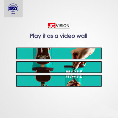 Rozciągnięty wyświetlacz LCD w kształcie listwy do krawędzi półki, ultrawide panel LCD do oznakowania