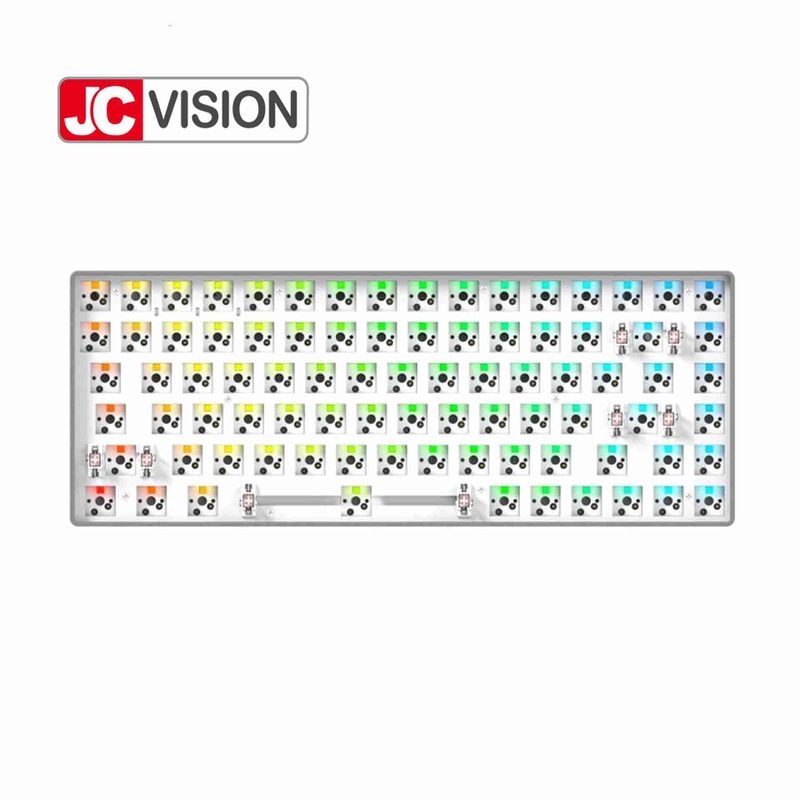 84 klawisze Hot Swappable RGB Mechanical Keyboard Kits Aluminium Frame ABS Case Metal Plate