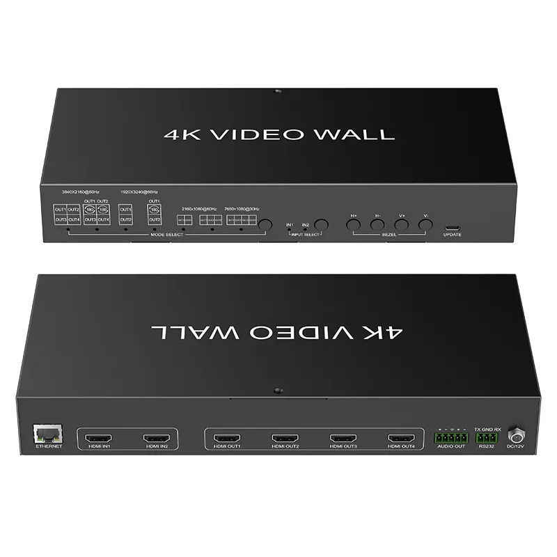 JCVISION 4K Video JCVISION Wall HDMI2.0 Matryca 2 w 4 z wyjściem 2X2 Video wall output self-adaptive L/R audio output