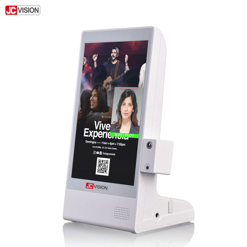 8-calowy gracz reklamowy z cyfrowymi napisami, stolik restauracyjny, menu Power Bank