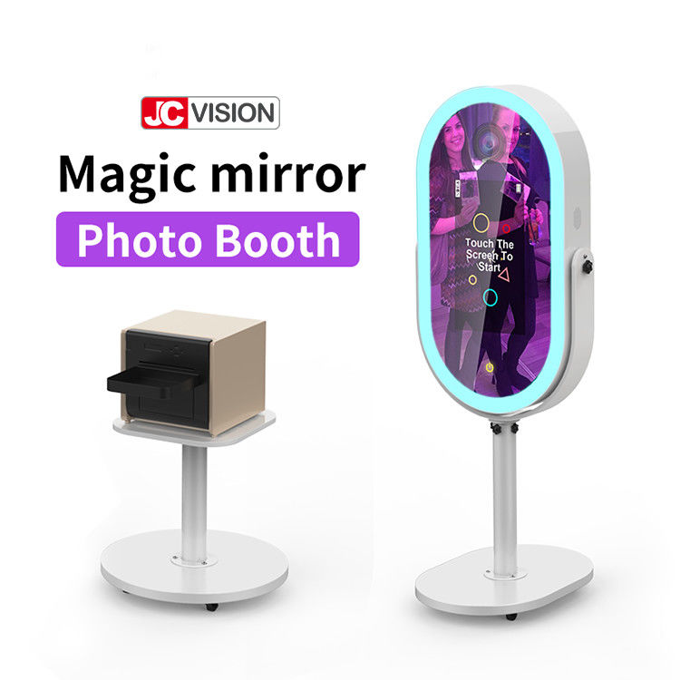 Smart Portable Mirror Booth Kiosk, Selfie Mirror Photo Booth z drukarką 21,5 cala