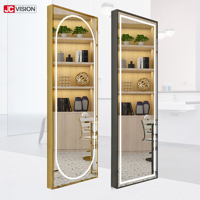 Aluminiowy ramy DIY Smart lustro ściany ekran dotykowy makijaż lustro salon fryzjer