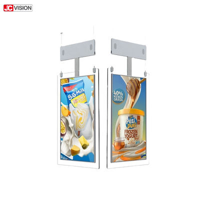 Wolnostojący kiosk z przezroczystym ekranem LCD z dwoma ekranami